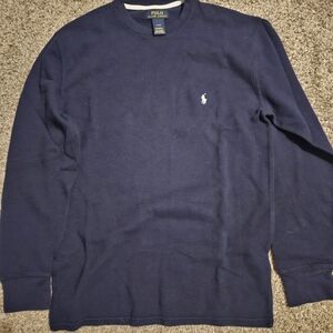Polo by Ralph Lauren Blue Waffle Knit Top